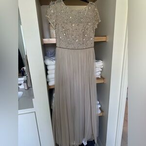 Cream Sequin Formal Maxi